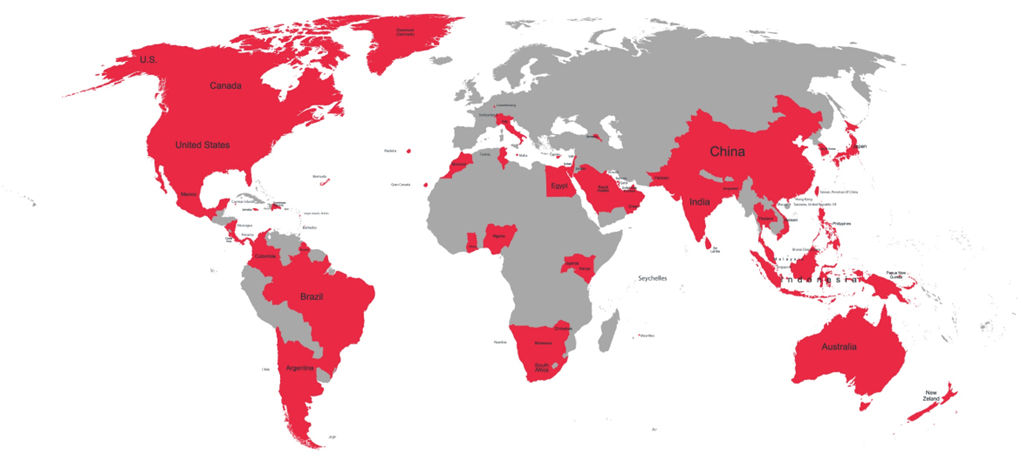 John mason international global coverage Map